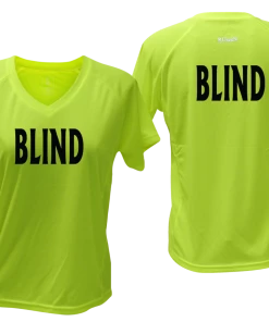 RUSEEN Reflective Apparel LLC Women's BLIND Short Sleeve Shirt - Reflective Or Black Text