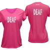 RUSEEN Reflective Apparel LLC Women's DEAF Short Sleeve Shirt - Reflective Or Black Text Deaf / Hearing Impaired Collection
