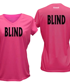 RUSEEN Reflective Apparel LLC Women's BLIND Short Sleeve Shirt - Reflective Or Black Text