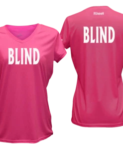 RUSEEN Reflective Apparel LLC Women's BLIND Short Sleeve Shirt - Reflective Or Black Text