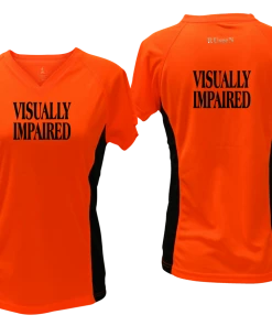 RUSEEN Reflective Apparel LLC Women's VISUALLY IMPAIRED Short Sleeve Shirt - Reflective Or Black Text Blind / Visually Impaired Collection