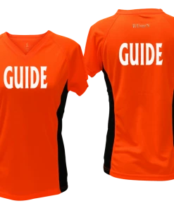 RUSEEN Reflective Apparel LLC Women's GUIDE Short Sleeve Shirt - Reflective Or Black Text