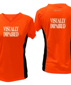 RUSEEN Reflective Apparel LLC Women's VISUALLY IMPAIRED Short Sleeve Shirt - Reflective Or Black Text Blind / Visually Impaired Collection