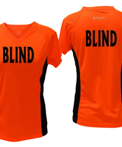 RUSEEN Reflective Apparel LLC Women's BLIND Short Sleeve Shirt - Reflective Or Black Text