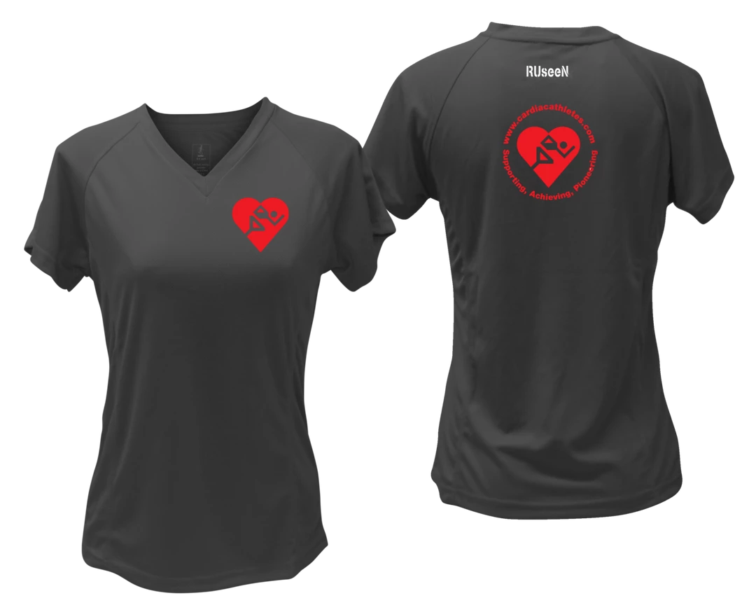RUSEEN Reflective Apparel LLC Clubs Women's Cardiac Athlete .Org Short Sleeve Shirt - Reflective Or Black Text