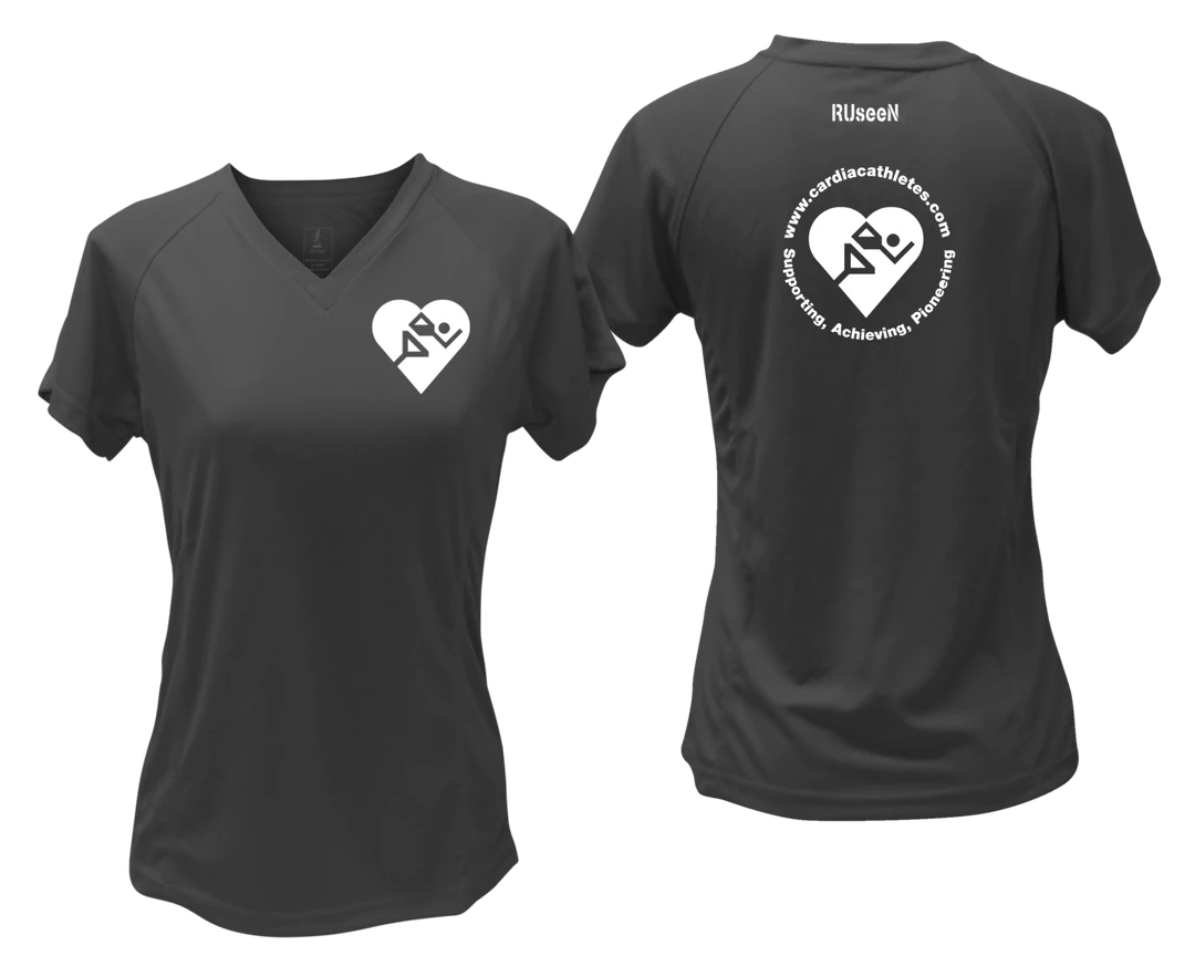RUSEEN Reflective Apparel LLC Clubs Women's Cardiac Athlete .Org Short Sleeve Shirt - Reflective Or Black Text