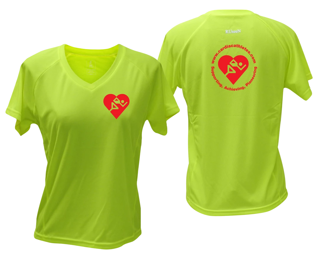 RUSEEN Reflective Apparel LLC Clubs Women's Cardiac Athlete .Org Short Sleeve Shirt - Reflective Or Black Text