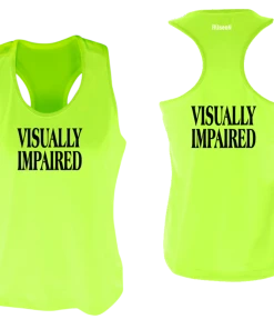 RUSEEN Reflective Apparel LLC Blind / Visually Impaired Collection Women's VISUALLY IMPAIRED Tank Top - Reflective Or Black Text