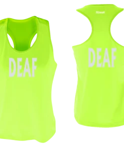 RUSEEN Reflective Apparel LLC Women's DEAF Tank Top - Reflective Or Black Text Deaf / Hearing Impaired Collection