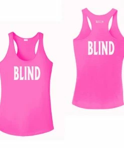 RUSEEN Reflective Apparel LLC Blind / Visually Impaired Collection Women's BLIND Tank Top - Reflective Or Black Text