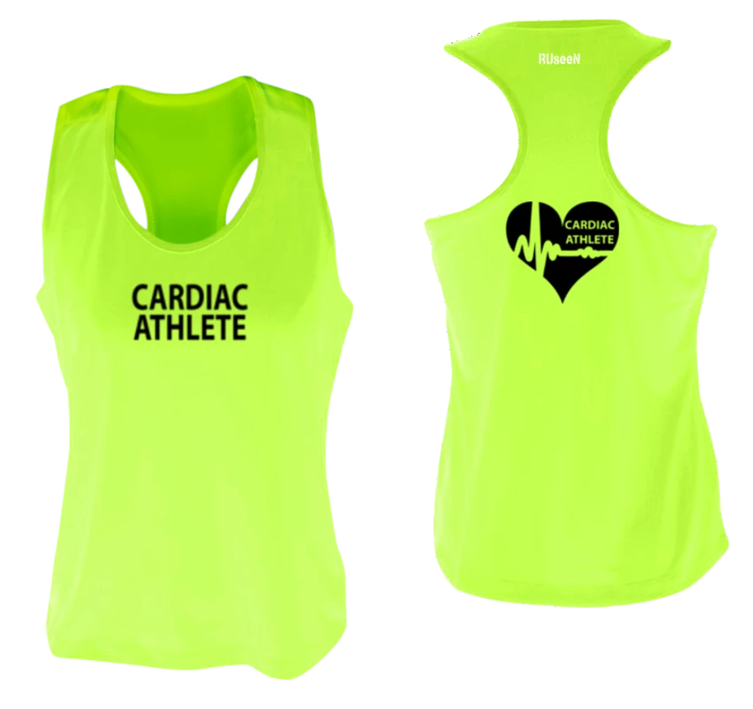 RUSEEN Reflective Apparel LLC Cardiac Athlete Collection Women's Cardiac Athlete Tank Top Design 2 - Reflective Or Black Text