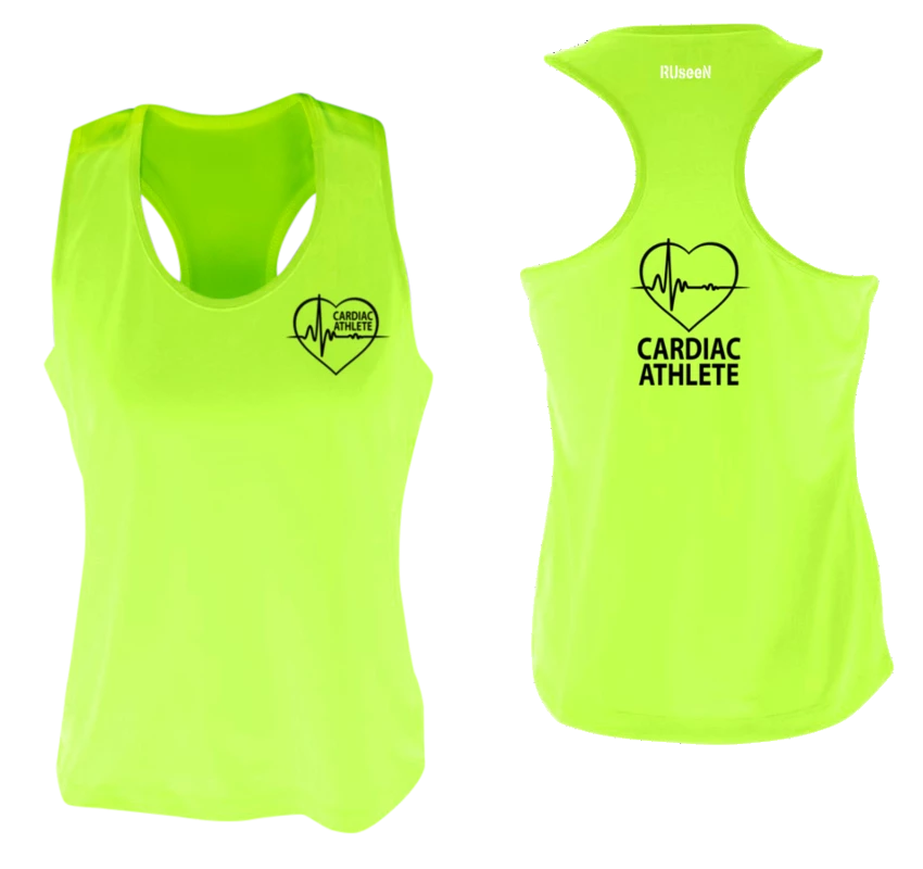 RUSEEN Reflective Apparel LLC Cardiac Athlete Collection Women's Cardiac Athlete Tank Top - Reflective Or Black Text