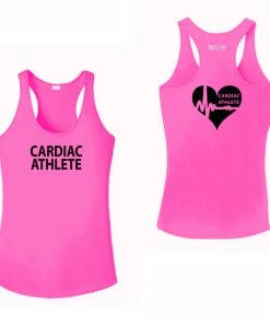 RUSEEN Reflective Apparel LLC Cardiac Athlete Collection Women's Cardiac Athlete Tank Top Design 2 - Reflective Or Black Text