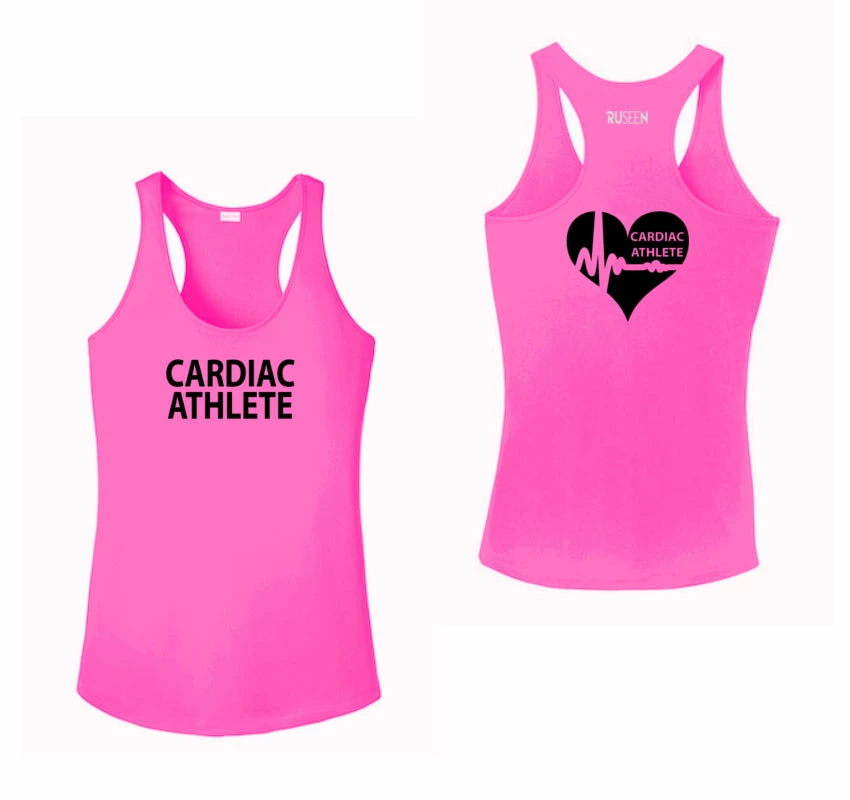 RUSEEN Reflective Apparel LLC Cardiac Athlete Collection Women's Cardiac Athlete Tank Top Design 2 - Reflective Or Black Text
