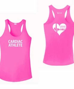 RUSEEN Reflective Apparel LLC Cardiac Athlete Collection Women's Cardiac Athlete Tank Top Design 2 - Reflective Or Black Text
