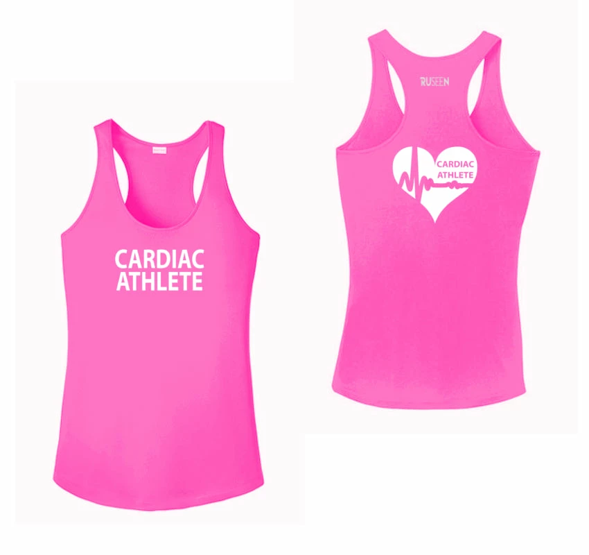 RUSEEN Reflective Apparel LLC Cardiac Athlete Collection Women's Cardiac Athlete Tank Top Design 2 - Reflective Or Black Text