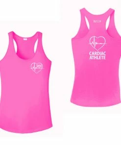 RUSEEN Reflective Apparel LLC Cardiac Athlete Collection Women's Cardiac Athlete Tank Top - Reflective Or Black Text