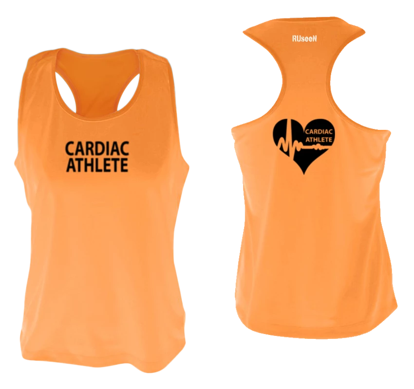 RUSEEN Reflective Apparel LLC Cardiac Athlete Collection Women's Cardiac Athlete Tank Top Design 2 - Reflective Or Black Text