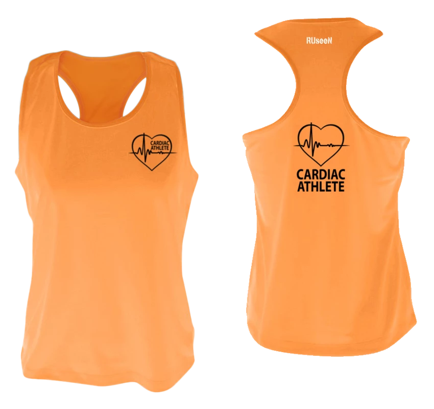 RUSEEN Reflective Apparel LLC Cardiac Athlete Collection Women's Cardiac Athlete Tank Top - Reflective Or Black Text