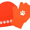RUseeN Reflective Apparel Reflective Knit Beanie & Gloves Combo - Paw Prints Accessories