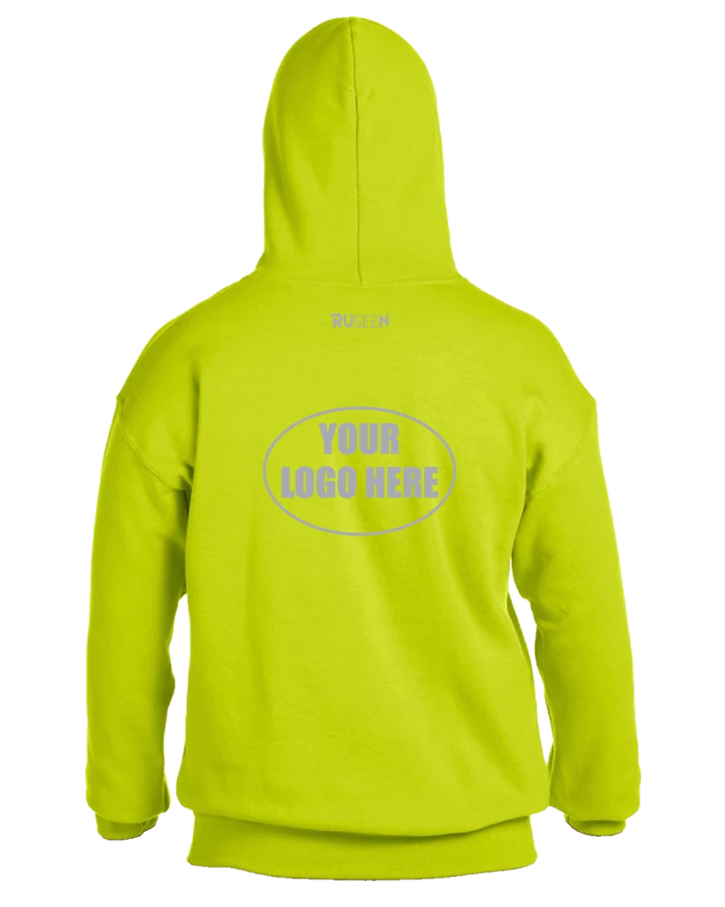 RUseeN Reflective Apparel Sweatshirts & Jackets High Visibility Reflective Hooded Sweatshirt W/ Custom Logo