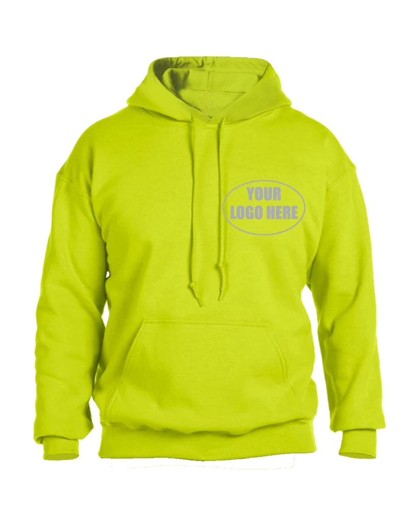 RUseeN Reflective Apparel Sweatshirts & Jackets High Visibility Reflective Hooded Sweatshirt W/ Custom Logo