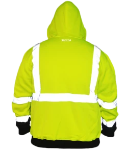 RUseeN Reflective Apparel Class 3 ANSI 2-Tone Zip Reflective Hooded Sweatshirt Sweatshirts & Jackets