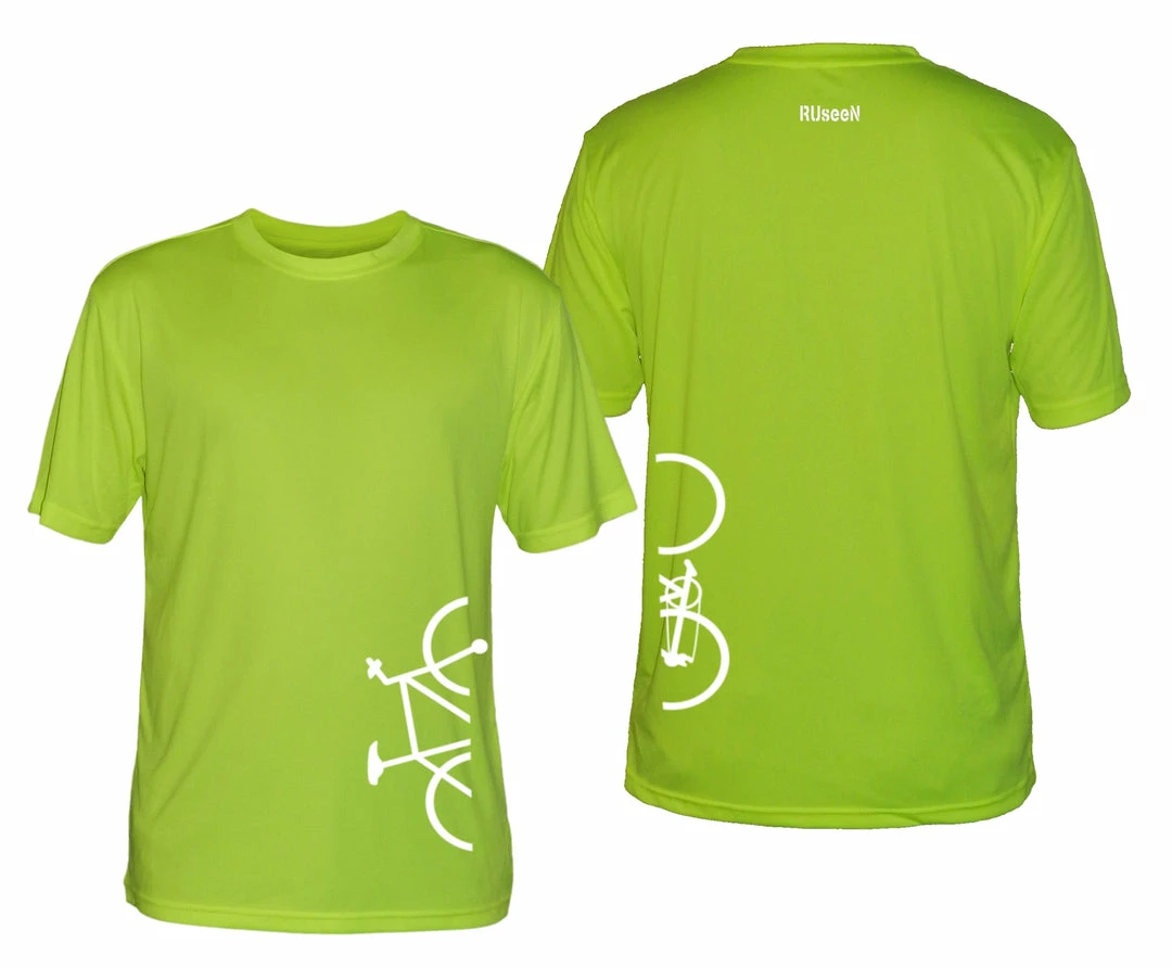 RUseeN Reflective Apparel Men's Reflective Short Sleeve Shirt - Broken Bike Men's Short Sleeve