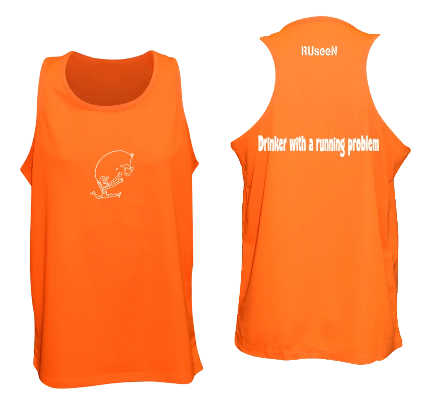 RUseeN Reflective Apparel Men's Tank Tops Men's Reflective Tank Top- Drinker With A Running Problem
