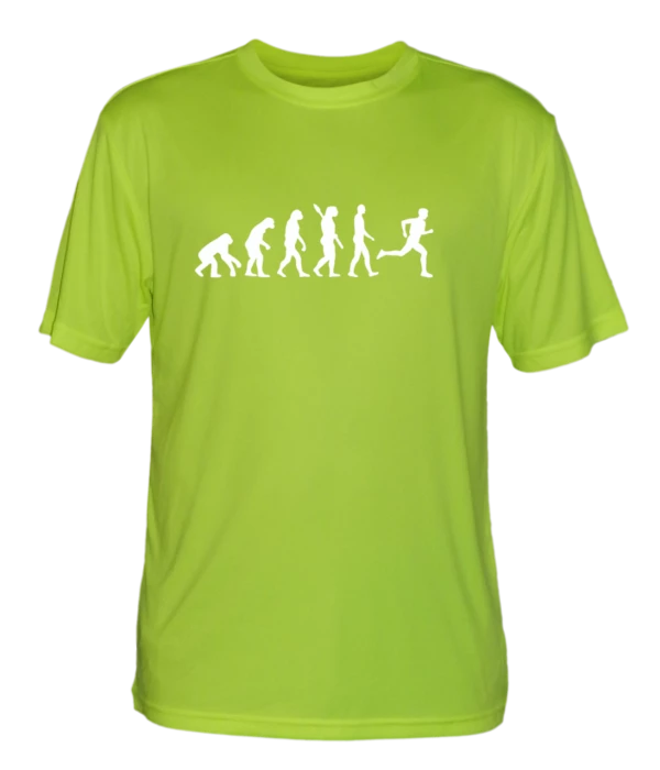 RUseeN Reflective Apparel Men's Reflective Short Sleeve Shirt - Evolution Of A Runner Men's Short Sleeve