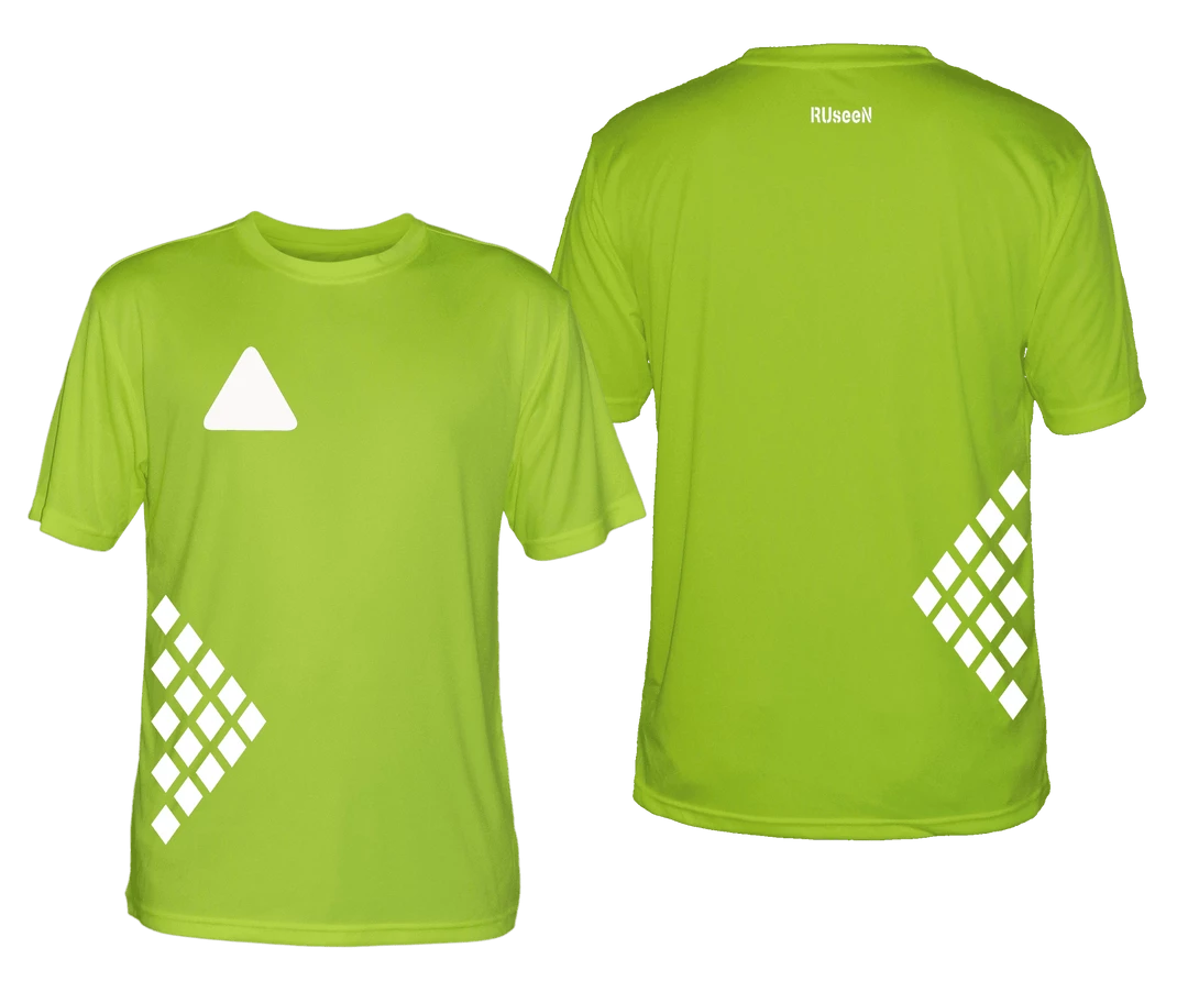 RUseeN Reflective Apparel Men's Reflective Short Sleeve Shirt - Diamond Pattern
