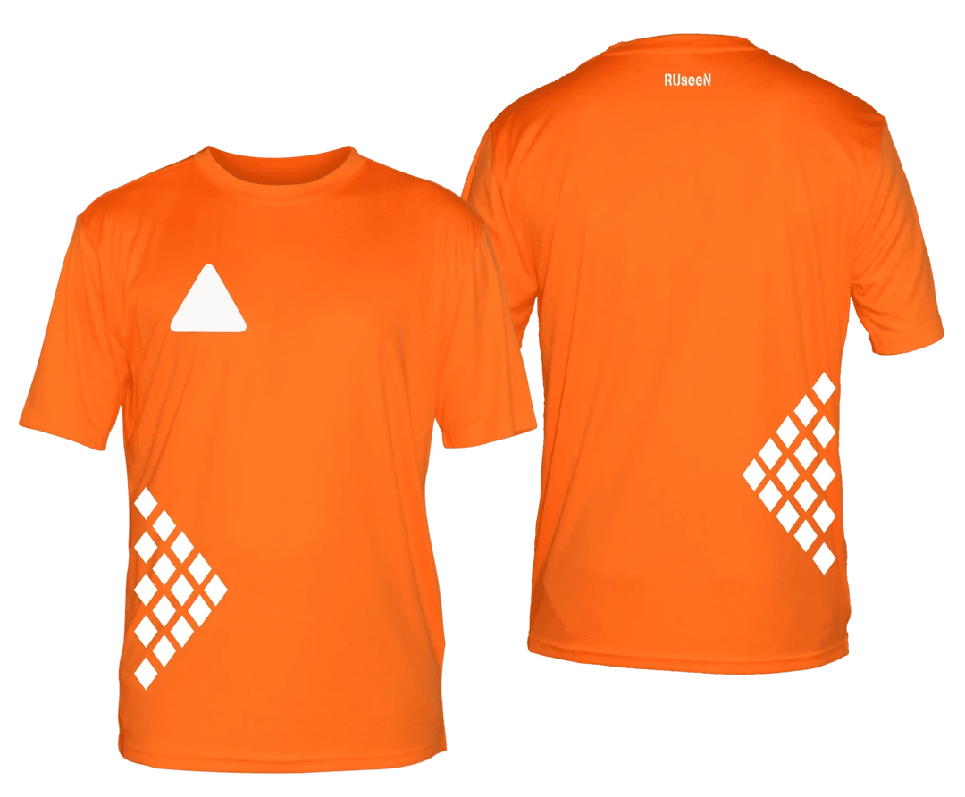 RUseeN Reflective Apparel Men's Reflective Short Sleeve Shirt - Diamond Pattern