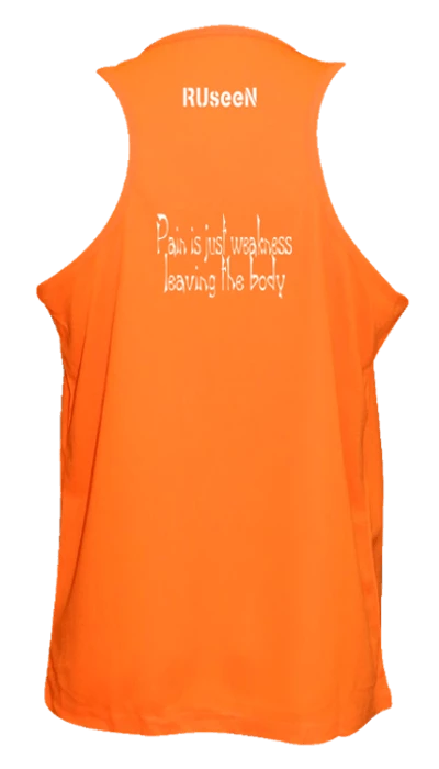 RUseeN Reflective Apparel Men's Reflective Tank Top - Pain Is Weakness