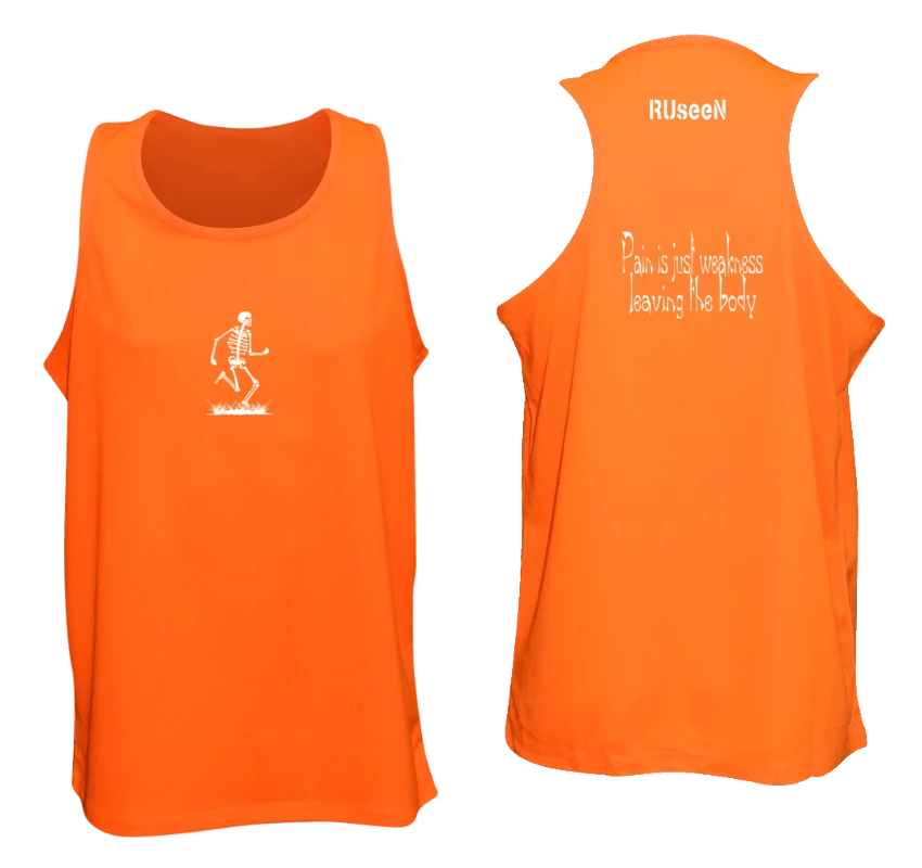 RUseeN Reflective Apparel Men's Reflective Tank Top - Pain Is Weakness