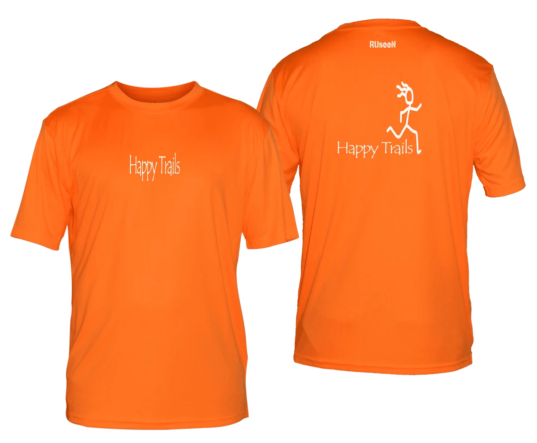 RUseeN Reflective Apparel Men's Reflective Short Sleeve Shirt - Happy Trails - XL ONLY Sale
