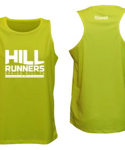 RUseeN Reflective Apparel Men's Reflective Tank Top - Hill Runners TN Clubs