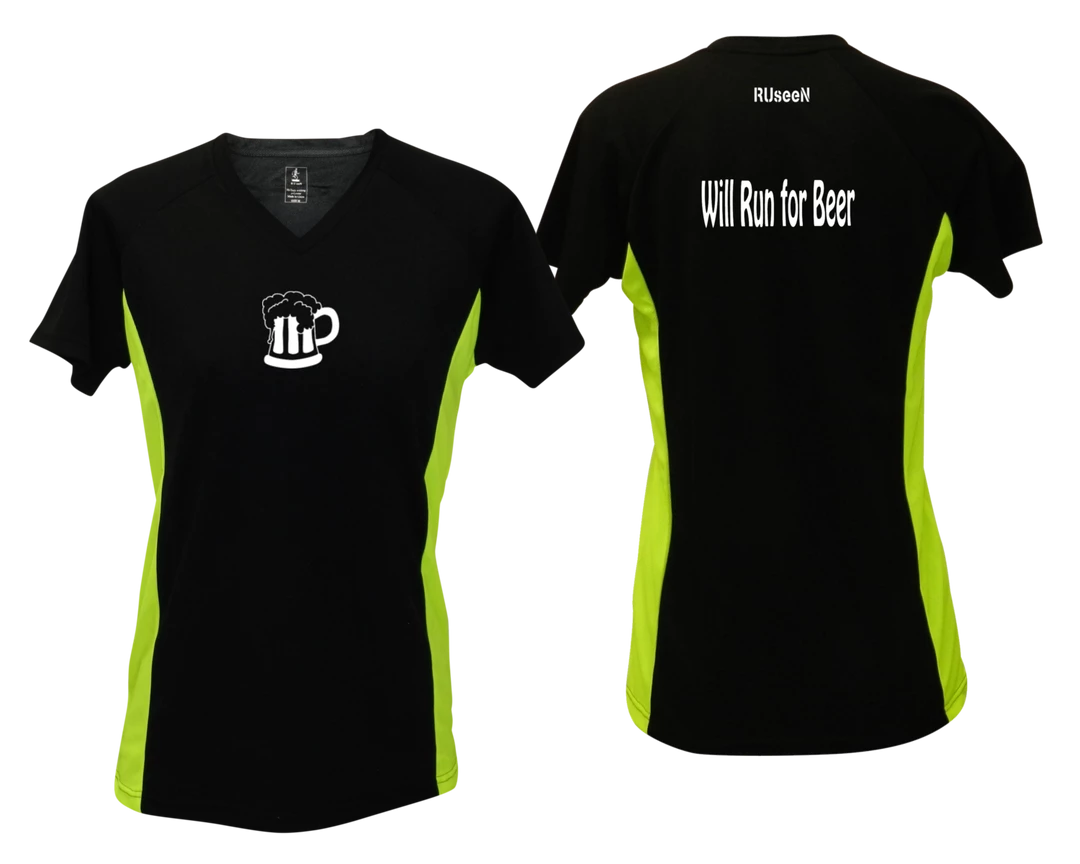 RUseeN Reflective Apparel Women's Reflective Short Sleeve Shirt – Will Run For Beer