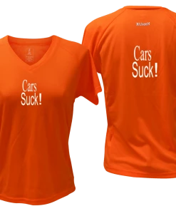 RUseeN Reflective Apparel Sale Women's Reflective Short Sleeve Shirt - Cars Suck