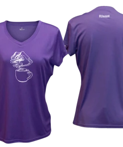 RUseeN Reflective Apparel Women's Short Sleeve Women's Reflective Short Sleeve Shirt - Coffee